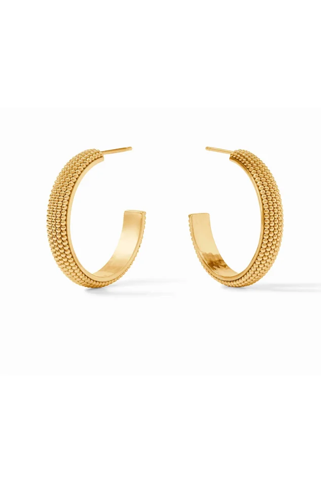 Beaded Eternity Hoop – Cabochon Medium