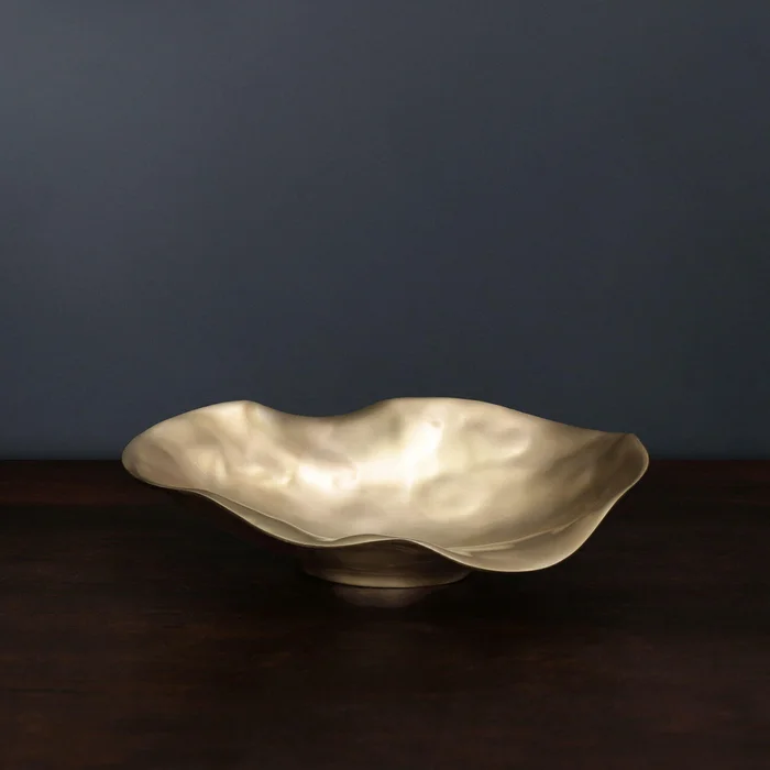 Beatriz Ball Sierra Modern Gold Medium Maia Oval Bowl
