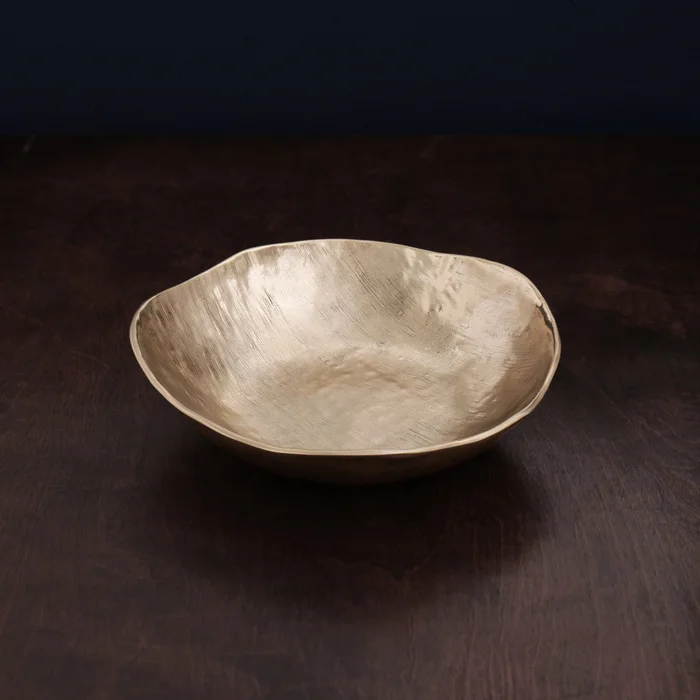 Beatriz Ball Sierra Modern Strie Large Gold Bowl
