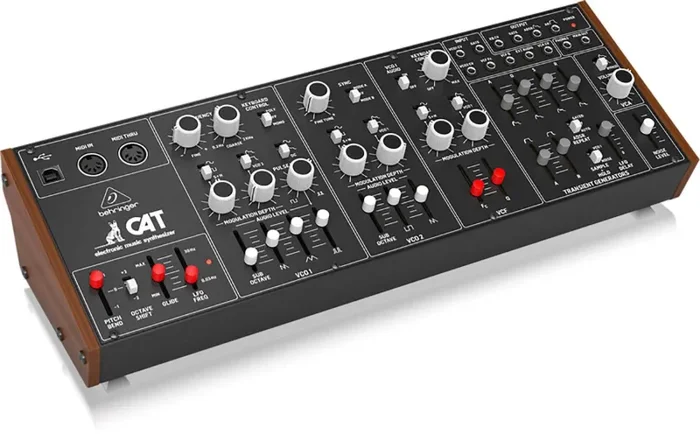Behringer CAT Duophonic Analog Synthesizer with Dual VCOs, 4 Mixable Waveforms, 16-Voice Poly Chain and Eurorack Format