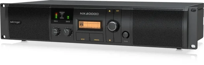 Behringer NX3000D, Ultra-Lightweight 3000-Watt Class-D Power Amplifier With DSP Control And Smartsense Loudspeaker Impedance Compensation