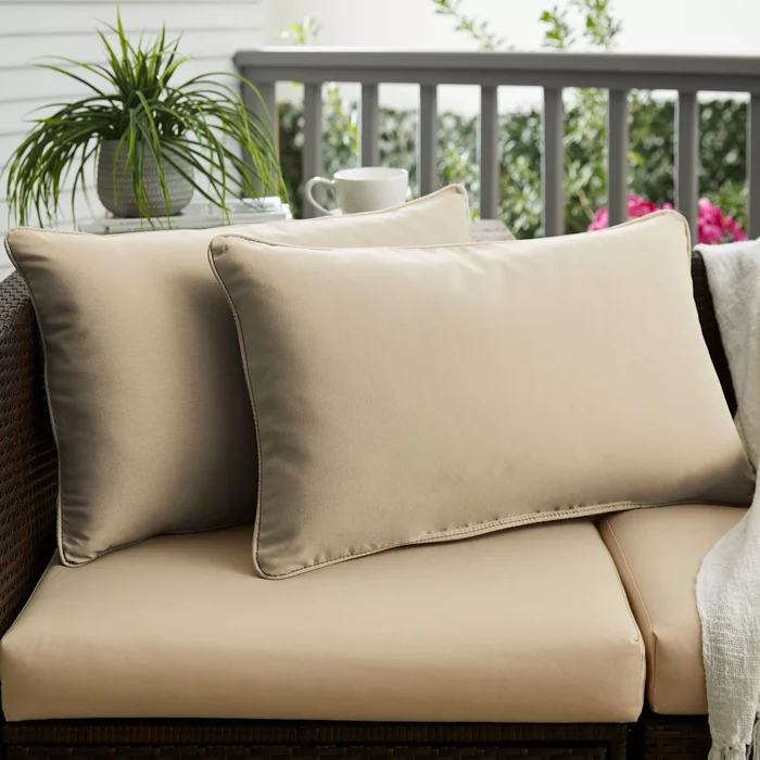 Beige Indoor/ Outdoor Pillow Set