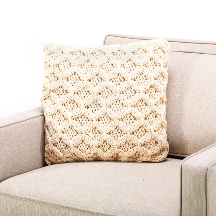Beige Thick Knit Pillow Supply