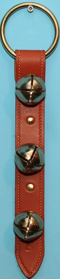 Belsnickel Bells Stitched & Studded Graduated Solid Brass Rump Bells