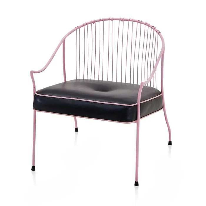 Black & Pink Wire Outdoor Chair