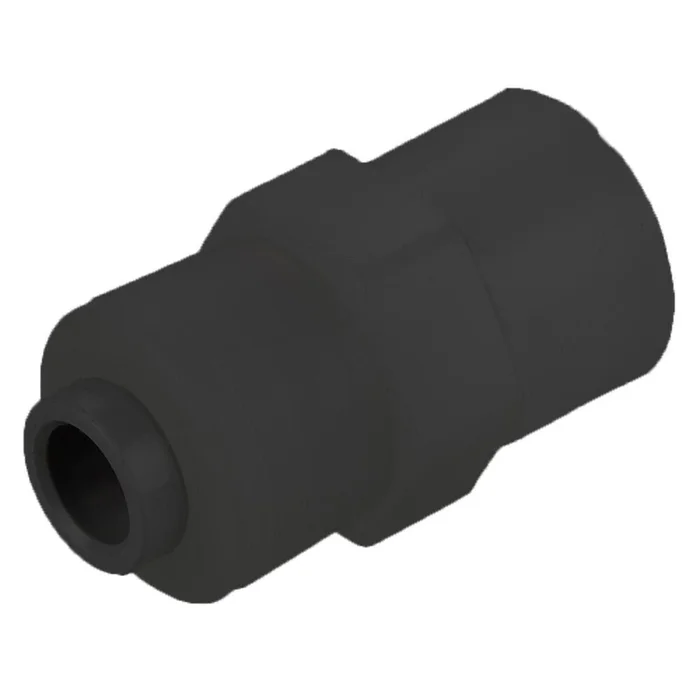 Black Kynar PVDF Faucet Adapter – 1/4 x 7/16-24 UNS