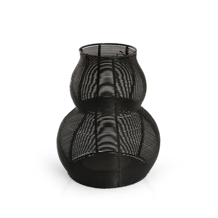 Black Metal Wire Candle Holder Vase