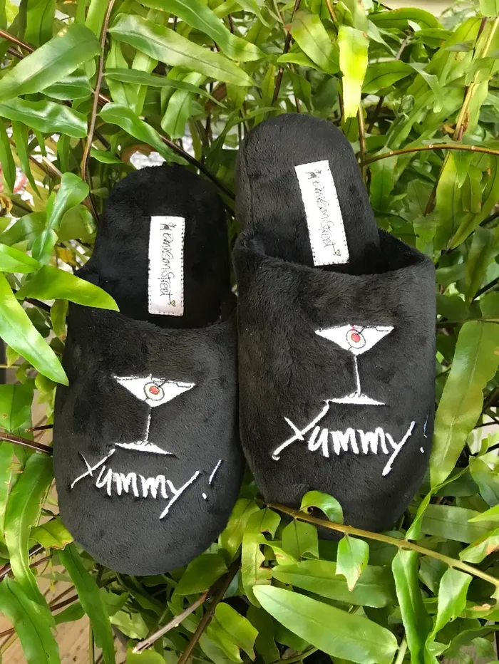 Black Scuff Slippers