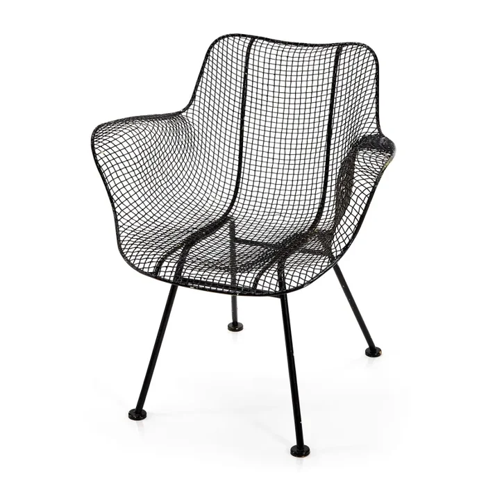 Black Woodard Mesh Outdoor Chair