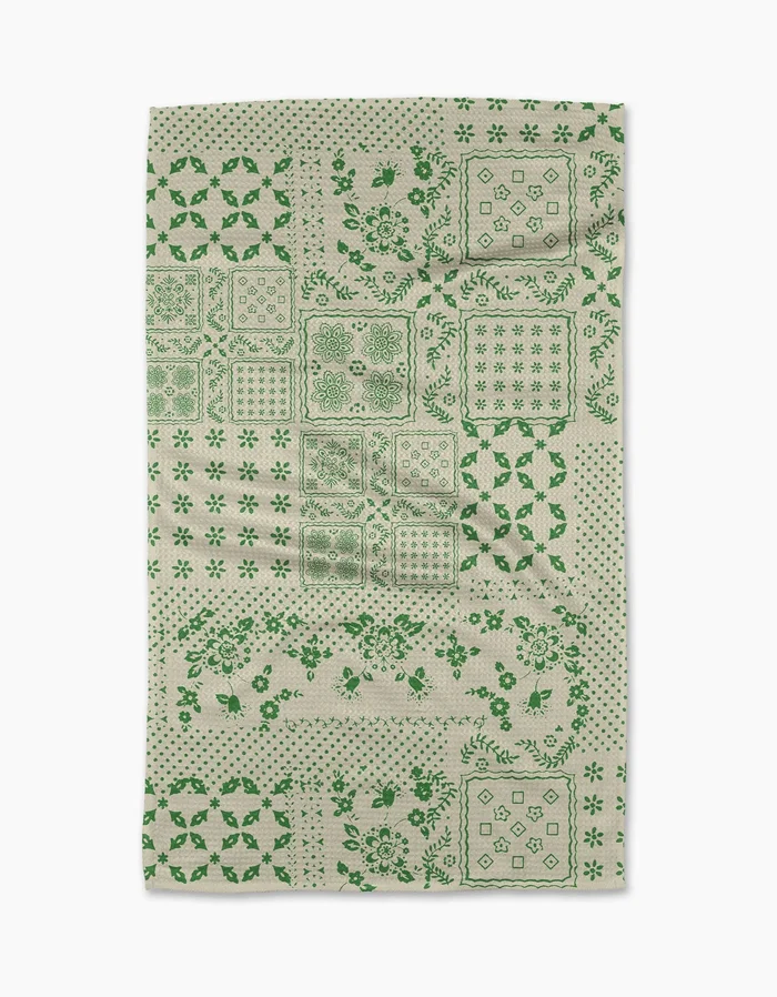 Blossoming Bandanna Green Tea Towel