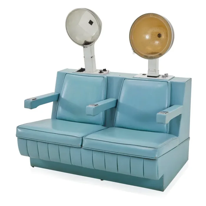 Blue Double Salon Hair Dryer Bench Unit Fashion