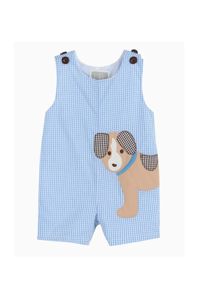BLUE GINGHAM PUPPY SHORTALL