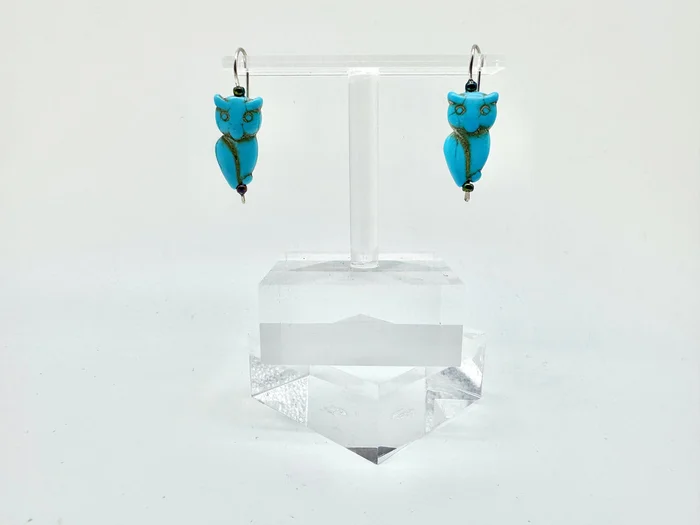 Blue Owl Earrings