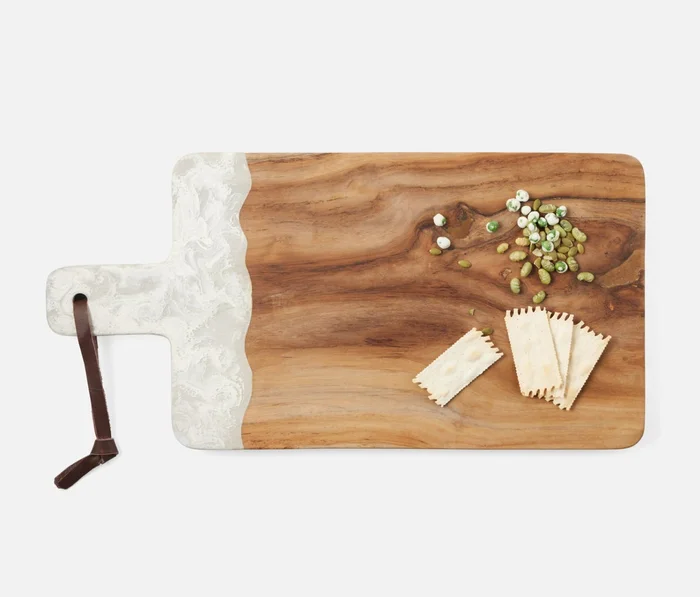 Blue Pheasant White Swirled Small Serving Board