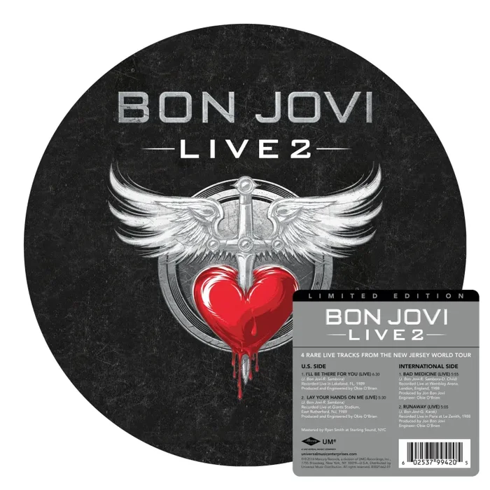 Bon Jovi: Live 2 (Picture Disc) Vinyl 12″ (Record Store Day)