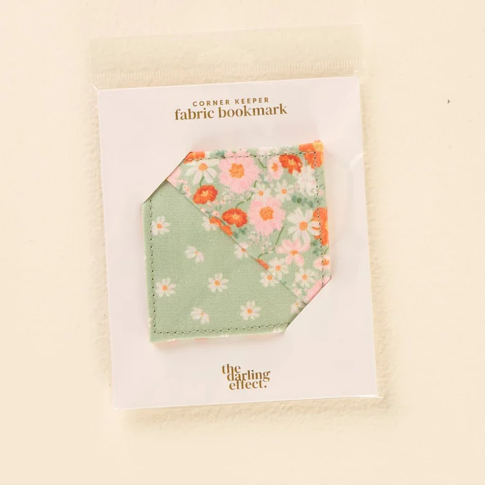 Bouquet Beauty Sage Corner Keeper Fabric Bookmark