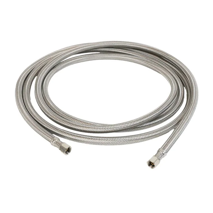 Braided Stainless Steel Hose 304 1/4″ COMP x 1/4″ COMP 120″ Length
