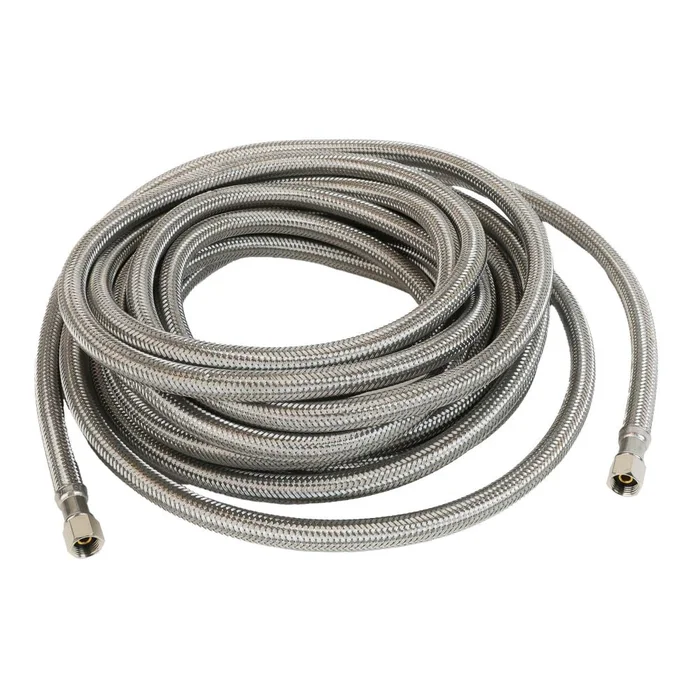 Braided Stainless Steel Hose 304 1/4″ COMP x 1/4″ COMP 300″ Length