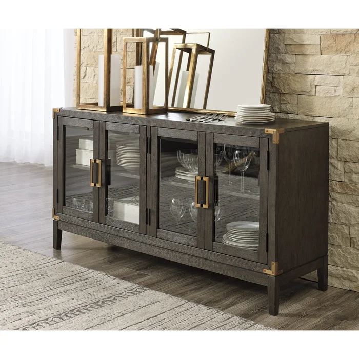 Burkhaus Dark Brown Dining Room Server – 60″W x 19″D x 32″H