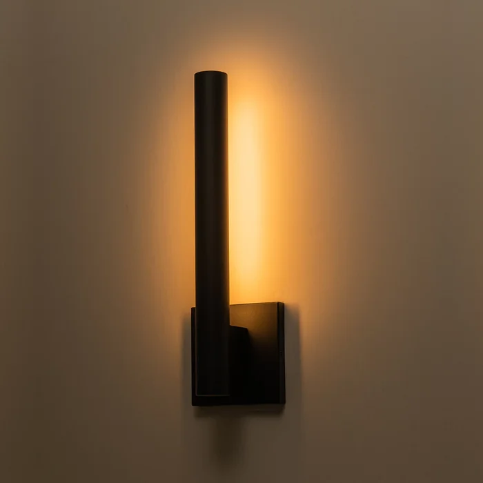 C Cattleya 1-Light Matte Black Dimmable LED Outdoor Wall Light