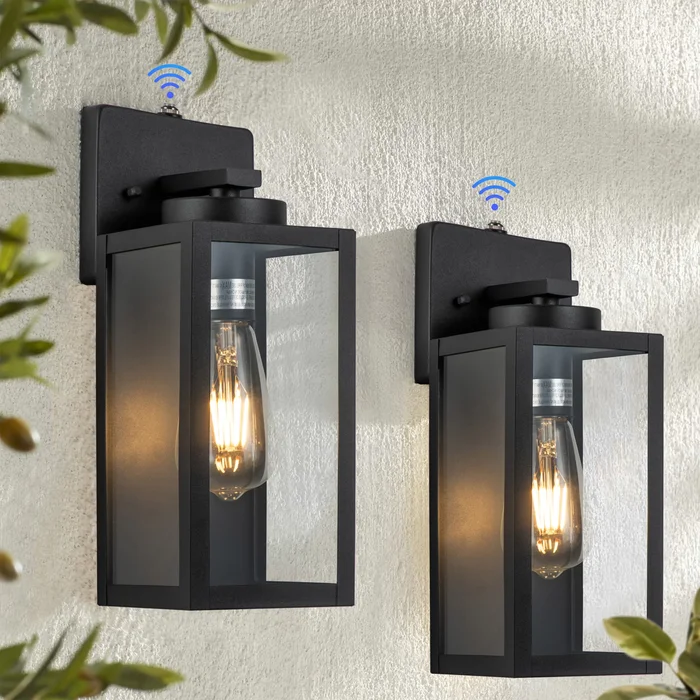 C Cattleya 2-Pack Matte Black Dusk to Dawn Outdoor Wall Lights