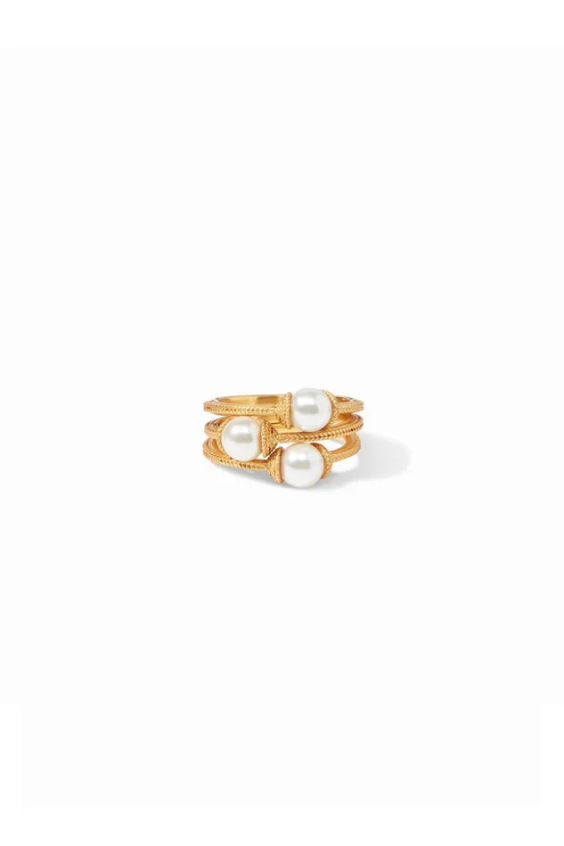 Calypso Trio pearl Ring (Set of 3) Gold