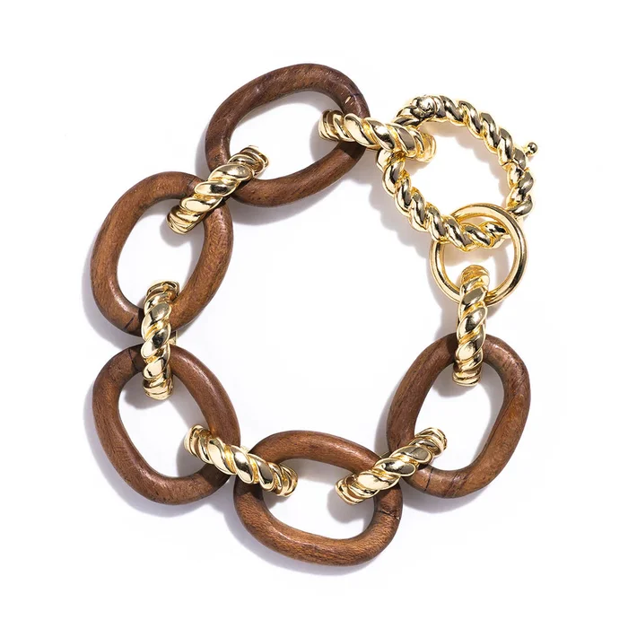 Capucine De Wulf Earth Goddess Teak Link Bracelet