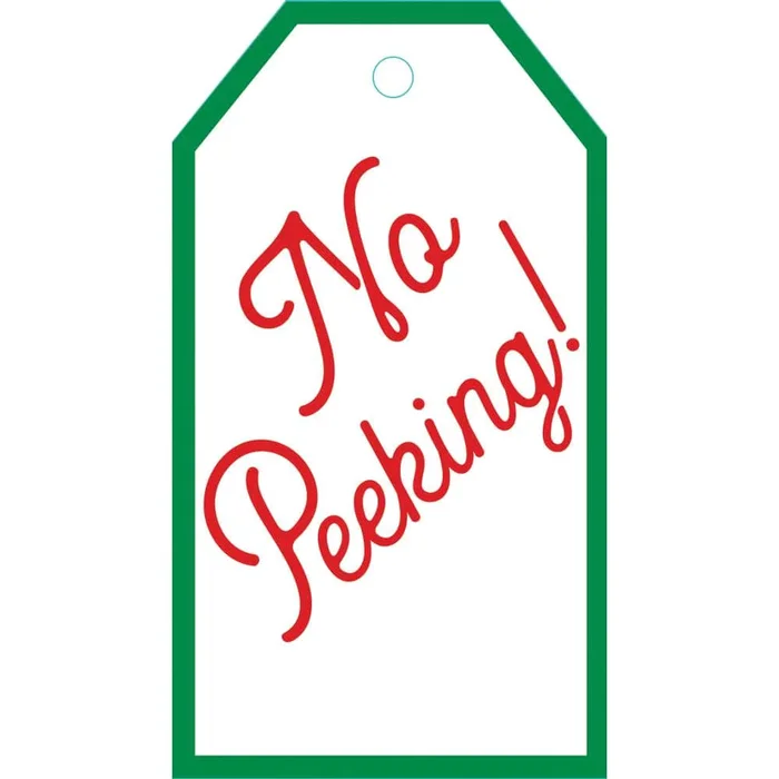 Caspari No Peeking Hanging Tag