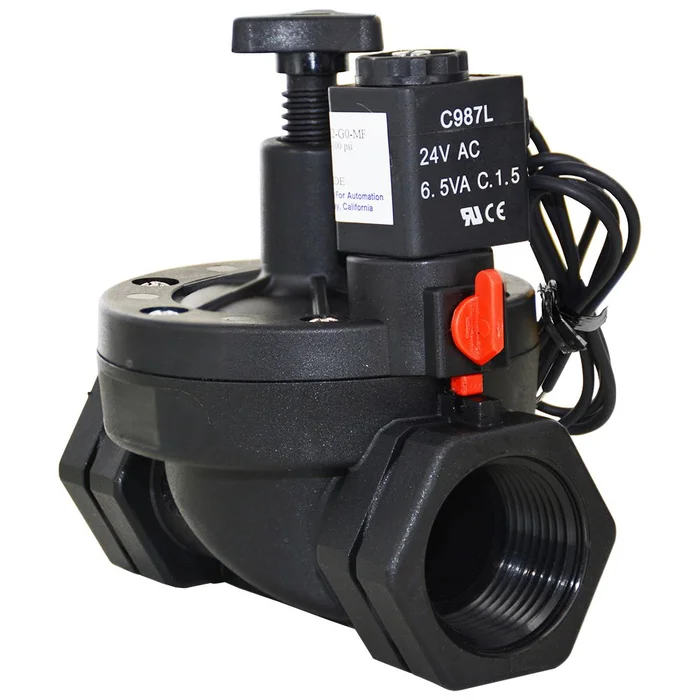CFA C9 Series Solenoid Valve w/ Manual Override & Flow Control Normally Closed 1″ FPT 24VAC