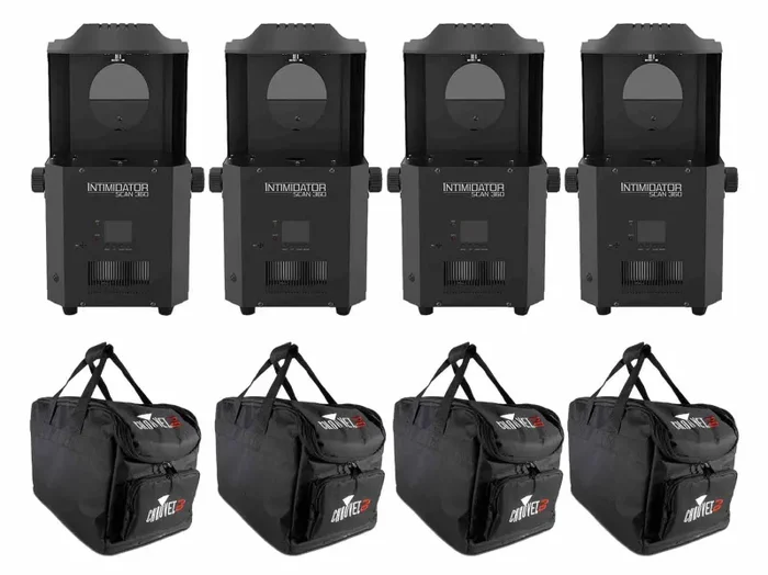 Chauvet DJ Four Intimidator Scan 360 LED Scanner Package with 4 Gear Bag