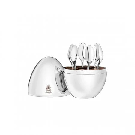 Christofle Mood 6 Piece Silver Plate Espresso Spoon Set