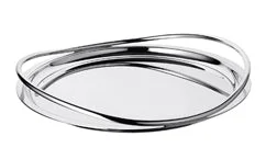 Christofle Vertigo Silver Plate Large Round Tray