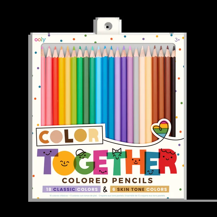 Colored Pencils – Color Together (18 Classic Colors + 6 Skin Tone Colors)
