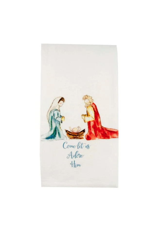 COME LET US ADORE HIM DISHTOWEL
