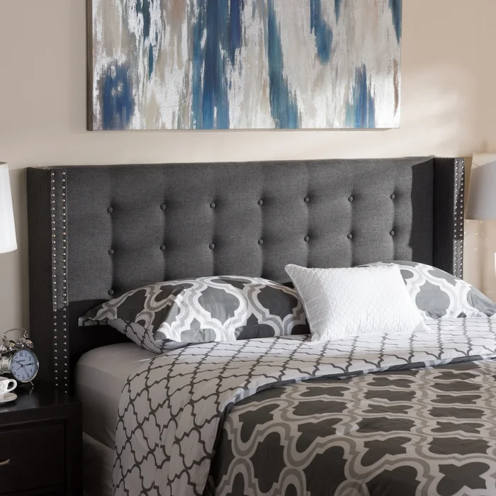Contemporary Fabric Winged Headboard by Baxton Studio