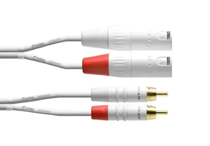 Cordial CFU MC-SNOW, White Twin Cable XLR Male to Cinch Discount
