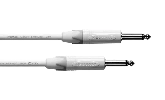 Cordial CXI3PP-SNOW, White 1/4″ Instrument Cable – 3 meter