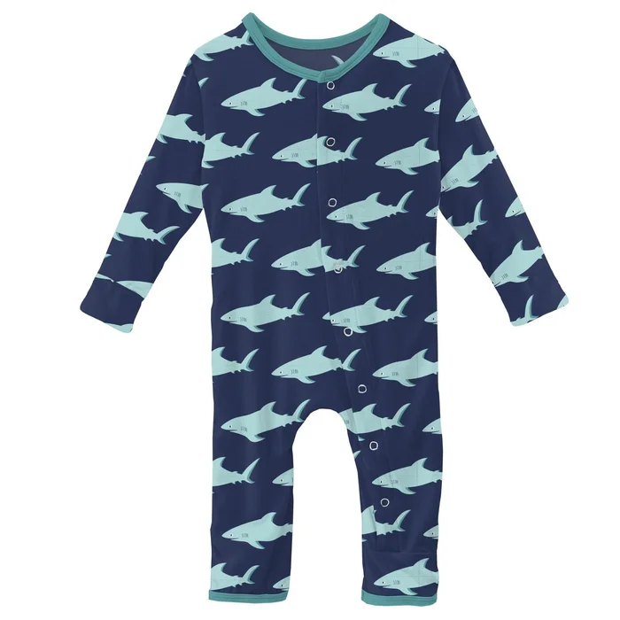 Coverall (Snaps/Zipper) – Flag Blue Sharky