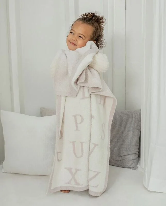 CozyChic® ABC Blanket Stone/Cream