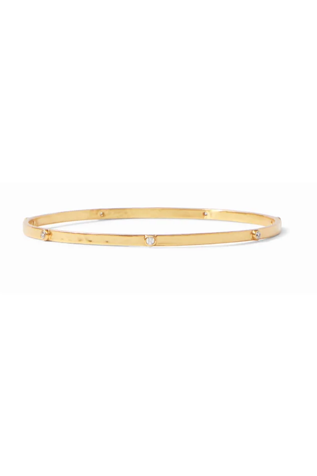 Crescent Bangle Gold Cz – Medium
