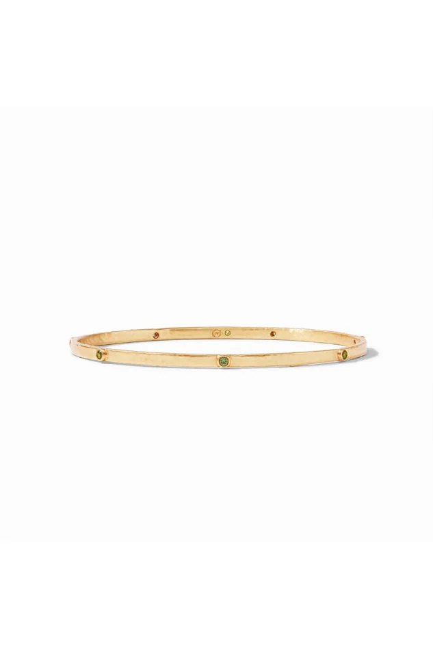 Crescent Bangle Gold Jade Green Large