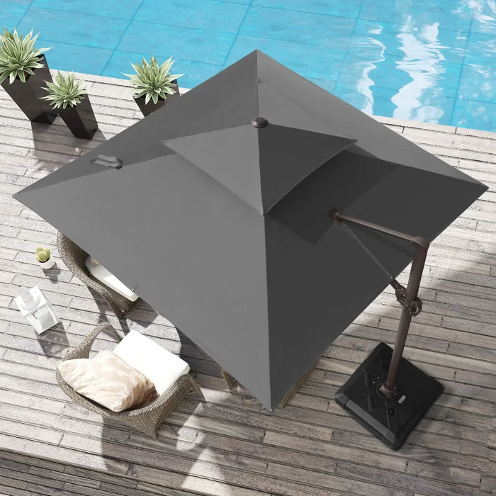 Crestlive Products 10FT Square Patio Cantilever-Offset Umbrella