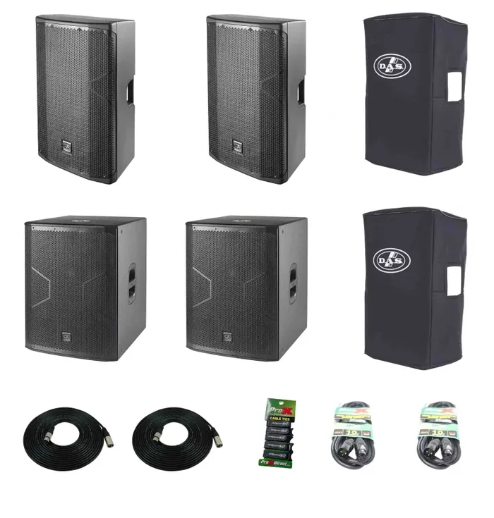 DAS Audio 415ACVRALTEA15718A, Powered Speakers DJ Package with Subwoofers