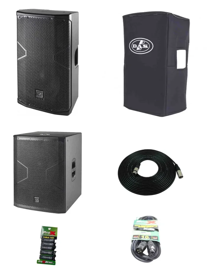 DAS Audio 712ACVRALTEA12718A, 12-Inch Powered Speaker DJ Package with Subwoofer