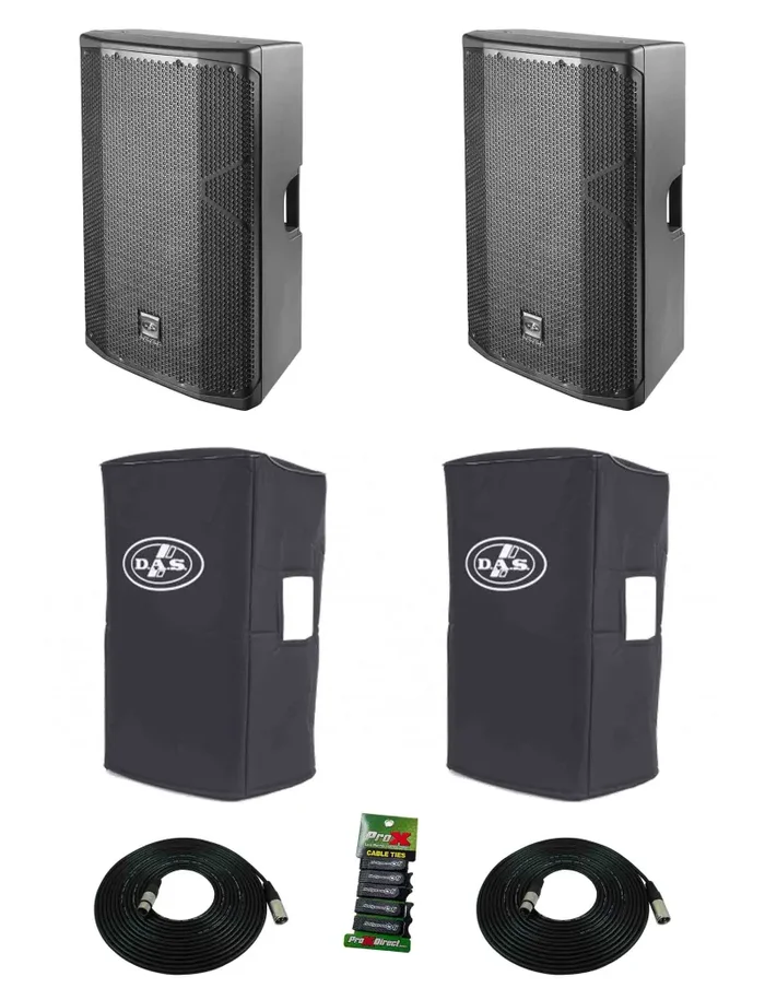 DAS Audio 715ACVRALTEA15, 15-Inch Powered Speaker DJ Package with Cover