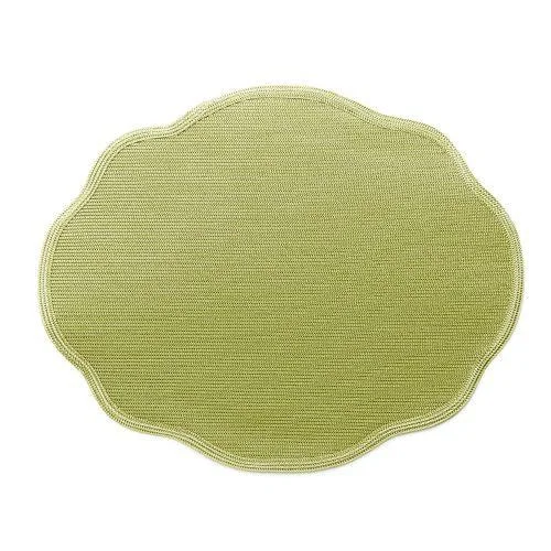 Deborah Rhodes Scallop Canary/Moss Placemat, Set Of 2