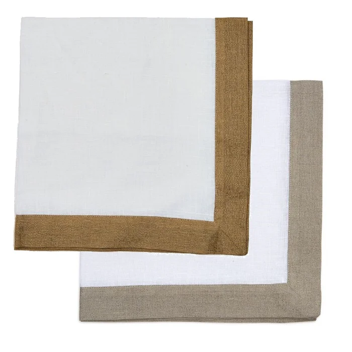 Deborah Rhodes White/Gold Metallic Napkin