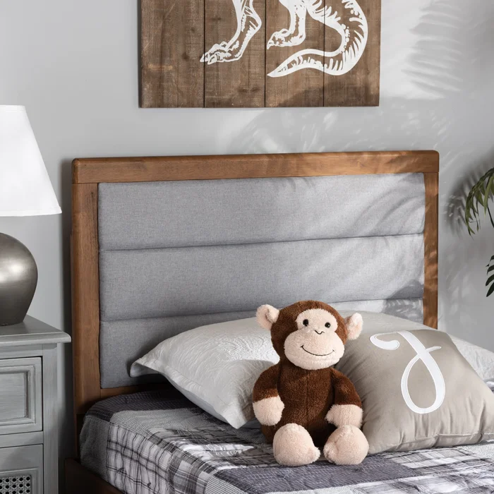 Dexter Modern and Contemporary Fabric and Wood Headboard-Light Grey