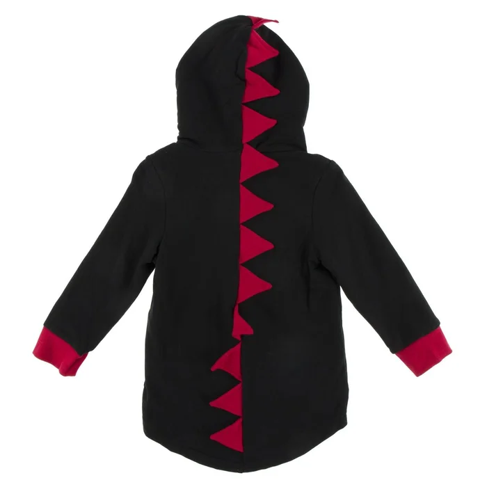 Dino Hooded Jacket (Fleece) – Midnight with Crimson