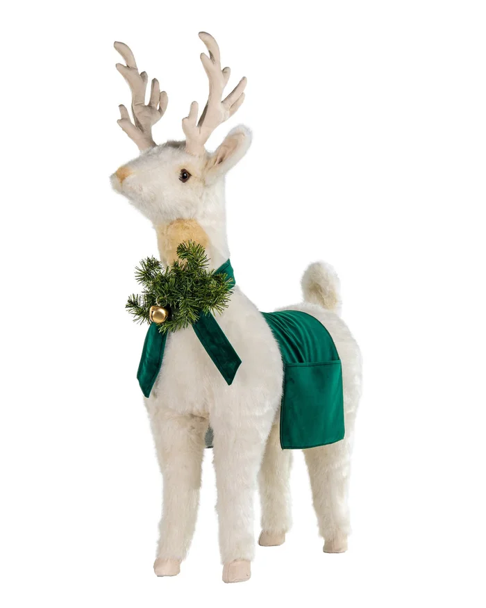 Ditz Designs White/Green Trim Reindeer Footrest